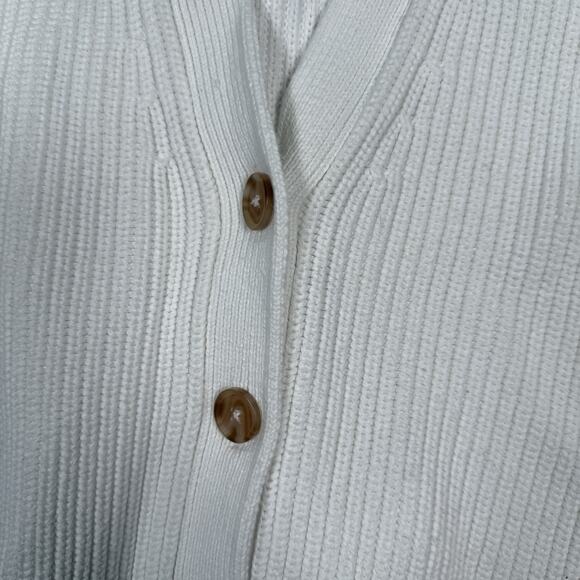 Quince 100% Organic Cotton Oversized Boyfriend Cardigan Womens Size S White - Picture 2 of 8